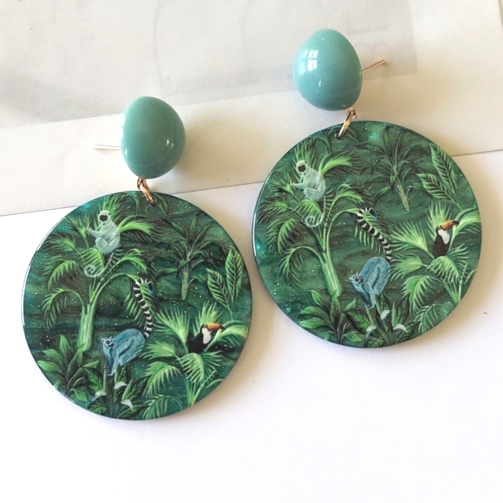Jungle Scene Earrings